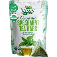 Tozzy Usda Organic Spearmint Tea - 100 Count (Pyramid Tea Bags) | Pure Plant-Based Ingredients | Eco-Conscious Packaging