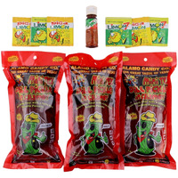 Chamoy Pickle Kit With Tajin, Lemon & Lime By Happy Packs | Pepinillos Con Chamoy | Includes 3 Chamoy Pickles | Mexican Candy Variety Pack | Unique Food Gifts
