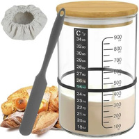 Pro Sourdough Bread Starter Kit - 34 Oz Sourdough Jar With 5 Unique Features For The Perfect Sour Dough Bread & Sourdough Starter Kit - Baking Supplies (34Oz-2Pack)