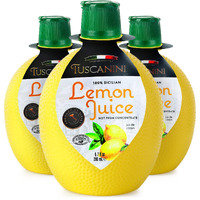Tuscanini 100% Sicilian Lemon Juice, Not From Concentrate, 6.7Oz Lemon Shaped Squeeze Bottle (3 Pack) No Water Added | Product Of Italy | Certified Kosher (Including Passover)
