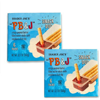 Pb&J Crispy Peanut Butter Filled Wafer Sticks With Raspberry Fuit Dip (2 Packs)
