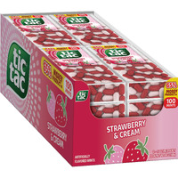 Tic Tac Strawberry & Cream Mints, Bulk 12 Pack, On-The-Go Refreshment, 1.7 Oz Each