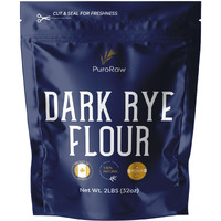 Dark Rye Flour, 2Lbs, Dark Rye Flour For Bread Machine, Pumpernickel Flour, Whole Rye Flour For Baking, Rye Bread Flour, Pumpernickel Meal, Non-Gmo, Batch Tested, Product Of Canada, By Puroraw.
