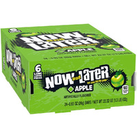 Now And Later Original Taffy Chews Candy, 0.93 Bar, Apple, 22.32 Ounce (Pack Of 24)