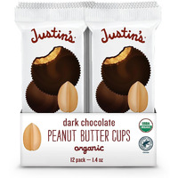 Justins, Peanut Butter Cups Dark Chocolate Box Organic, 1.4 Ounce, 12 Count