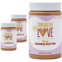Spread The Love Basic Cashew Butter - All-Natural, Vegan, Gluten-Free, No Added Sugar, No Added Salt, Healthy Snack, Keto, No Gmos - 16 Oz. (3-Pack)