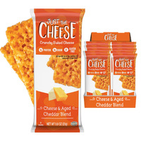 Just The Cheese Cheese Crisps | High Protein Baked Keto Snack | Made With 100% Real Cheese | Gluten Free | Low Carb Lifestyle | Cheese & Aged Cheddar Blend, 0.8 Ounces (Pack Of 10)