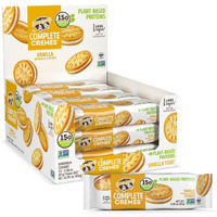 Lenny & Larry's The Complete Cremes, Sandwich Cookies, Vanilla, Vegan, 5G Plant Protein, 6 Cookies Per Pack (Box Of 12)