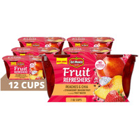 Del Monte Fruit And Chia Fruit Cup Snacks, Peaches In Strawberry Dragon Fruit, 12 Pack, 7 Oz, 2 Count (Pack Of 6)