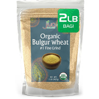 Jiva Organic Bulgur Wheat Fine #1 2 Lb - Non-Gmo, Grown In Usa, 100% Natural Wheat Berries, Resealable Bag