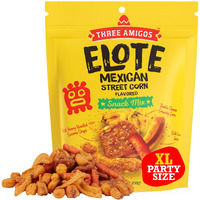 Three Amigos - Elote Mexican Street Corn Snack Mix- Deliciously Crunchy, Tangy, Hot, Sweet & Spicy Snacks - Gourmet Roasted Variety Food Snacks For Adults And Kids (Elote 30 Oz)