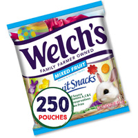 Welch's Fruit Snacks, Mixed Fruit, Spring Bulk Pack, Gluten Free, Individual Single Serve Bags, 0.5Oz (Pack Of 250)