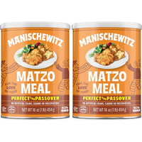 Manischewitz Matzo Meal, 16 Oz Resealable Canister, (2 Pack - Total 2Lbs) Kosher For Passover