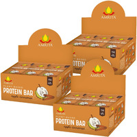 Amrita Apple Cinnamon Vegan Protein Bars, Peanut/Dairy Free, Soy & Gluten Free, 15G Plant Based Protein Bars, High Fiber, Low Sugar Meal Replacement Bar - Breakfast Bars