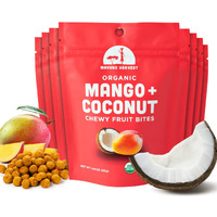 Mavuno Harvest Organic Fruit Snacks - Chewy Fruit Bites - Healthy Food For Kids & Adults - Ethically Sourced, Non-Gmo, No Preservatives - Mango & Coconut - 1.94-Oz. Snack Packs, Pack Of 8