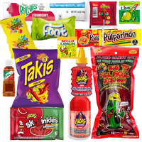 The Full Tiktok Chamoy Pickle Kit With Candy; Includes Fruit-Rollup, Lucas Gusano & Salsagheti & More Mexican Candy By Ma Lit Candy (1 Big Tex Chamoy Pickle Kit)