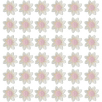 Global Sugar Art Daisy Sugar Cake Flowers, White Petals, Pink Centers Unwired, Small 36 Count By Chef Alan Tetreault