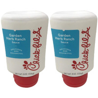 Chick-Fil-A Sauce 8 Oz. Squeeze Bottle 2 Pack- Resealable Container For Dipping, Drizzling, And Marinades (Garlic Herb Ranch)