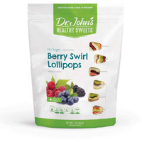 Dr. Johns Sugar Free Candy, Healthy Lollipops With Zero Sugar, Low Calorie Snacks, Keto Friendly Hard Candy Sweets, Berry Swirl Tooth, 60 Count, 1 Lb