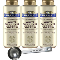 Ghirardelli White Chocolate Sauce Squeeze Bottles 16 Oz (Pack Of 3) With Ghirardelli Stamped Barista Spoon
