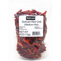 Natruen Whole Dry Szechuan Chinese Red Chili Pods 4 Oz (Medium Hot), Facing Heaven Chili, Spicy Sichuan Dried Red Hot Chilies For Chili Oil, Paste, And Sauce