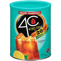 4C Powdered Drink Mix Cannisters, Decaffeinated Iced Tea 2 Pack, 20 Quarts, Family Sized Cannister, Thirst Quenching & Refreshing Flavors