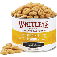 Whitleys Salt & Ground Pepper Virginia Peanuts - Super Extra Large 'Home Cooked' Virginia Peanuts (20 Ounce Tin)