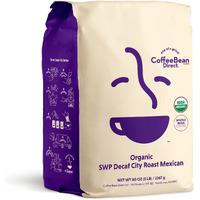 Coffee Bean Direct Organic Swp Decaf City Roast Mexican, Whole Bean Coffee, 5 Pound Bag