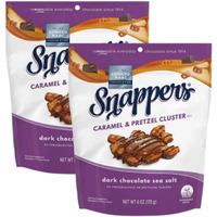 Edward Marc Snappers Sweet Caramel & Pretzels Cluster - Crunchy Pretzel Snack With Dark Chocolate & Sea Salt For Adults And Kids - 6 Oz (Pack Of 2)