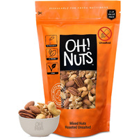 Mixed Nuts | Roasted Unsalted Cashews, Walnuts, Hazelnuts, Almonds | 2 Lb | Packed In New York Zip-Seal Bag For Exceptional Freshness By Oh Nuts