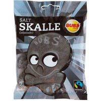 2 Bags X 90G Of Bubs Godis Salt Skalle - Salt Skallar - Original - Swedish - Salmiak - Salty Licorice - Salmiakki - Salt Skull - Gelatine Free - Wine Gums - Candies