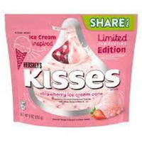 Hershey's Strawberry Ice Cream Cone Kisses - 9-Oz. Bag Limited Summertime Edition Ice Cream Inspired