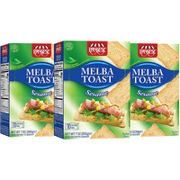 Only Kosher Candy Melba Toast Classic Sesame Kosher Parve With No Artificial Flavor, Fresh Natural Ingredients, Kosher Certified Delicious Snack Crackers (Pack Of 3)