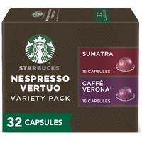 Starbucks By Nespresso Vertuo, Dark Roast Variety Pack Coffee, 32-Count Coffee Pods, Brews 7.8 Oz.