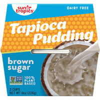 Sun Tropics Tapioca Pudding, Brown Sugar | Vegan Pudding, Dairy Free Pudding | Gluten Free, Low Sugar, Non-Gmo | Ready-To-Eat Pudding Cups 4Oz (Pack Of 12 Cups)