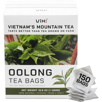 Vixi Oolong Tea Bags, 150 Counts, Vietnam's Mountain Tea, Caffeinated, Bold And Balanced Flavored, Sugar Free, Tagless, 100% Natural, Oolong Tee For Hot And Cold Brew
