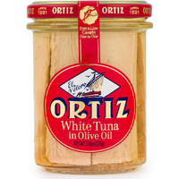 Ortiz Tuna In Olive Oil, 7.76Oz Glass Jar | Superior Tuna In Olive Oil | Ortiz White Tuna In Olive Oil [7.76Oz/220Gr Net Wt.]
