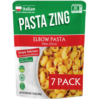 Pasta Zing Mircrowavable Elbow Pasta Pack Of 7, 7.05 Ounce, | Ready To Eat In 60 Sec |100% Italian Durum Wheat | Natural Ingredients | Side Dish | Easy Dinner