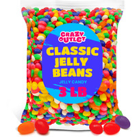 Jelly Beans Candy, Assorted Fruit And Licorice Flavors, Bulk Pack 3 Pounds