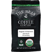 The Bean Organic Coffee Company Il Espresso, Dark Roast, Whole Bean Coffee, 16-Ounce Bag