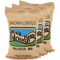 Small Brown Lentils | 15 Lbs | Family Farmed In Washington State | 100% Desiccant Free | Non-Gmo Project Verified | 100% Non-Irradiated | Kosher | Field Traced | (5 Pound, Pack Of 3)