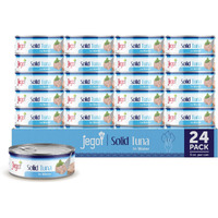 Jego Solid Tuna In Water | Wild Natural Catch Tuna | Keto | Low Carb | Gluten Free | Soy Free | Canned | Ready To Eat | Pack Of 24 | 5Oz Can