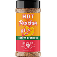 Fire & Smoke Society Hot For Peacher Bbq Rub | Bbq Seasoning For Smoking And Grilling Meat | Pulled Pork Ribs Chops, Poultry, Chicken, Beef, Dry Bbq Rubs And Spices | Xl 12.5 Oz