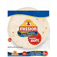 Mission Burrito Flour Tortillas, Trans Fat Free, Authentic, Large Size, 8 Count - 2 Packs