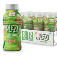 Plezi Flavored Kids Juice Drink - Apple Splash Fruit Juice Drink Blend - No Added Sugar, 2G Fiber - Tasty Refreshing Juices For Kids - 8 Fl Oz (Pack Of 12)