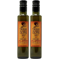 Texas Hill Country Olive Co Jalapeno Infused Olive Oil - Cold Pressed Gourmet Evoo Olive Oil - Great In Dressing Dipping Marinade - No Artificial Flavor Or Added Sugar - Made In Texas (8.5 Oz, 2 Pack)