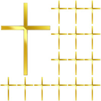 16 Pieces Baptism Cake Toppers Crossing Cupcake Toppers Gold Mirror Acrylic Cake Topper Baptism Decor Christian Decorations (Elegant Style)