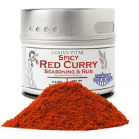 Gustus Vitae - Spicy Red Curry Seasoning - Non Gmo - Magnetic Tin - Authentic Gourmet Artisanal Spice Blend - Crafted In Small Batches