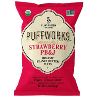 Puffworks Strawberry Pb&J Flavored Peanut Butter Puffs, Gluten Free, 1.2 Ounces (Pack Of 6)