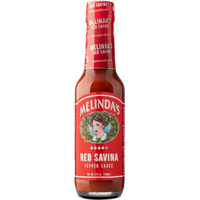 Melindas Red Savina Pepper Hot Sauce - Craft Extra Spicy Habanero Hot Sauce - Made With Fresh Ingredients, Red Savina Peppers, Vinegar, Carrot, Onion - 5Oz, 1 Pack